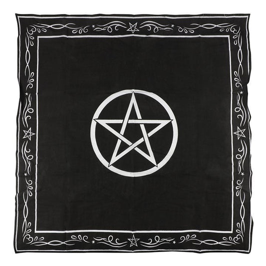 Pentagram Altar Cloth, Tarot Cloth, Cotton Wall Hanging, Black Magic, Witch, Wiccan, Pagan, 94 x 94cm