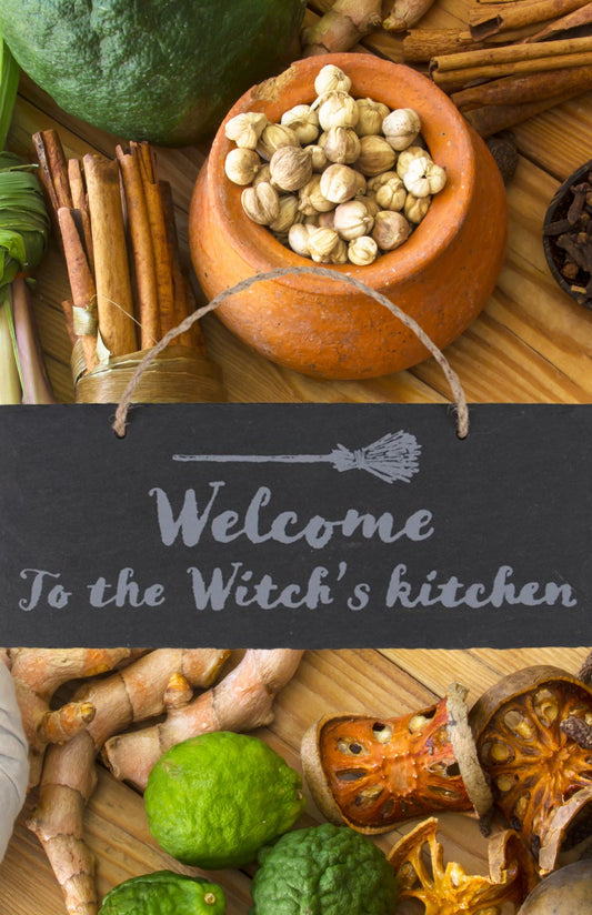 Witch's kitchen slate hanging sign